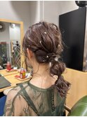 お呼ばれ/ヘアアレンジ/ヘアセット/ミディアム/20代/30代