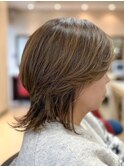 ミセス おしゃれな大人のウルフショート 白髪ぼかし