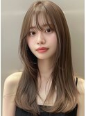 外ハネワイドバングブルーブラック
