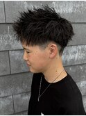 メンズショートヘアパーマツイストパーマスパイキー刈り上げ