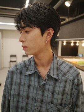 アンサー 渋谷(ANSWER) ニュアンスパーマ毛流れセンターパートナチュラル韓流ヘア