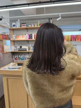 ヘアースペースブルーム プリュス 石橋店(HAIR SPACE BLOOM plus) 石橋阪大前/レイヤーボブ/ラベンダーベージュ/酸性ストレート