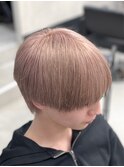 ピンクミルクティーミルクティーベージュラウンドマッシュ