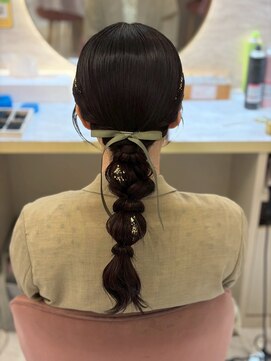 ヘアアレンジメント ボガスティーズ 溝の口店(Hair arrangement Vogusty's) 編みおろし/編みおろしポニー/玉ねぎヘア/タイトヘア