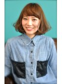 厚めバングカーリーボブ