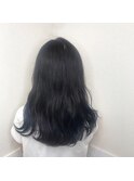 セミロング×ネイビーブルー