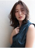 【マニッシュスタイル】外ハネセミディ×ミントベージュ