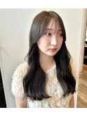 レイヤーカット*オリーブベージュ*シースルーバング*ロングヘア