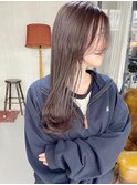 ロングレイヤー/オリーブグレージュ/ダブルカラー/髪質改善/前髪
