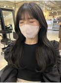 グレージュカラーグレーアッシュレイヤーカット韓国甲府美容室