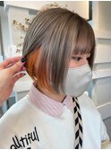 オレンジインナー＃髪質改善＃インナーカラー＃ブリーチ