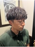 ショート2ブロック短髪ニュアンスパーマショートパーマ
