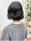 フレンチボブパーマショートパーマミディアムパーマ黒髪パーマ