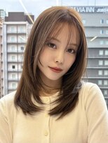 ルージュシー 堀江(RU10C)&nbsp;レイヤーカット/ブリーチなしダブルカラー/ベージュ【AI未使用】