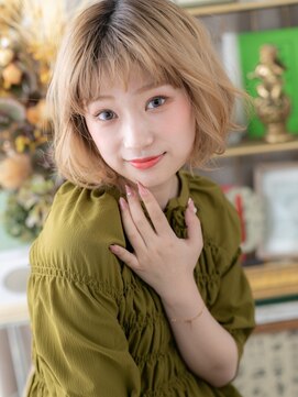 カバーヘア ブリス 北浦和(COVER HAIR bliss) ハイトーン/ホワイトブロンド/ブリーチ/顎ラインボブ/オン眉g