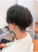 縦落ちシャドウパーマ刈り上げフェードソフトツイストパーマ眉毛