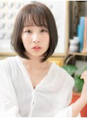シースルーレイヤーカット小顔前下がりボブa大宮20代30代40代