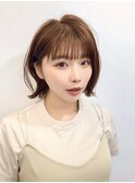 韓国ヘア /ボブ/ミニボブ/切りっぱなし/暖色カラー