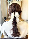 編み下ろし/ヘアセット/結婚式ヘアセット/タマネギヘアー