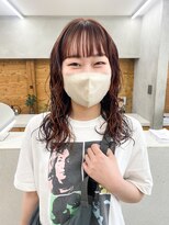 トゥコ(tuco)&nbsp;ミディアム　ミディアムパーマ　オレンジカラー　インナーカラー