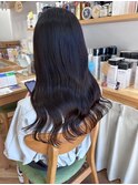 黒髪ロング 学生OK 毛先パーマ 暗髪