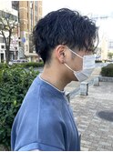 men's 刈り上げセンターパート×波巻きパーマ