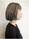 【TALO】アゴライン切りっぱなしボブ×デザインカラー