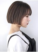 大人可愛い　ボブ　ミニボブ　内巻き　透け感　青山　表参道