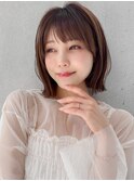 薄めバングモテ髪斜めバング結べるボブ大人可愛い#525f0912