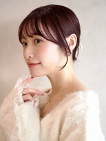 ガーデンヨコハマ(GARDEN YOKOHAMA)&nbsp;顔周りカット レイヤー バーガンディ ミディアム 小顔 似合わせ