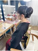 撮影訪問着着付け　クラシカルヘアセット