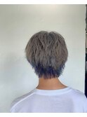 ショートウルフ　ツートンカラーネイビーブルー