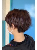 レッドブラウン系ナチュラルウェーブショート