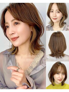 アフロート ルヴア(AFLOAT RUVUA) 大人オシャレ★くびれレイヤーボブ×2wayバング×インナーカラー