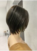 ウルフボブ/インナーカラー オリーブグレージュ