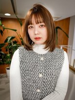 アテナ(ATENA) シースルーバング×柔らか質感ベージュボブ