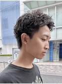 短髪パーマ刈り上げツイストスパイラルパーマスパイキーショート