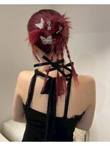 14917編み込みヘアアレンジ披露宴結婚式2次会ヘアセット