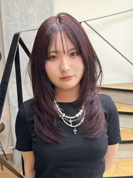 ミリ(mm) トレンドヘア◎王道レイヤースタイル×ボルドー/10代20代30代