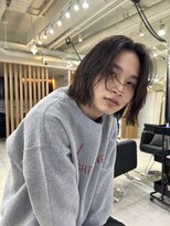 メゾンアクア 表参道(Maison ACQUA)&nbsp;=メンズボブ/フェザーパーマ／MEN’S HAIR/ブルーブラック