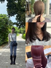 <stylist YUNA> #透明感ツヤカラー #顔周りレイヤー #前髪 #ヘアケア