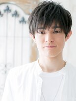 モッズヘア メン 新所沢店(mod's hair men)&nbsp;30代40代ブラック斜めバング伸ばしかけメンズショートd新所沢