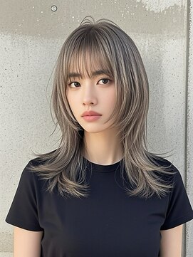 エイチ ウルフカット 大阪梅田(811) ハイライトクラゲヘアミニボブ成人式パーマミディアム裾カラー