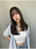 ストレートロング/似合わせカット/透明感カラー