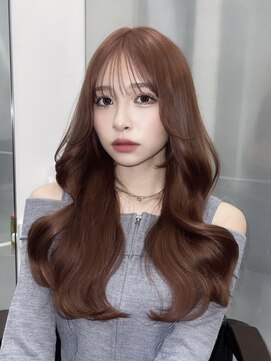 ロムーク 表参道(LOMKH) 小顔ロングレイヤーカット顔周り春グレージュカラー透明感カラー