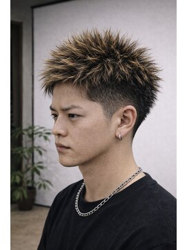 ジェットブラックキューサンロク(JET BLACK 936) メッシュキャップ/ハイトーンキャップによる短髪メッシュ