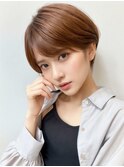 爽やか大人のクールショートスタイル×春カラーイエローベージュ
