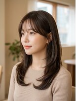 アボヘアー(Abo hair)&nbsp;レイヤーカットイヤリングカラー暖色系カラーくびれヘア