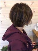 大人かわいい小顔ショートボブ