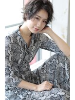 ラファンジュ ヘアー クレオ(Rohange hair Creo)&nbsp;【Creo】大人カジュアルショートボブ#デザインカラー#黒髪風